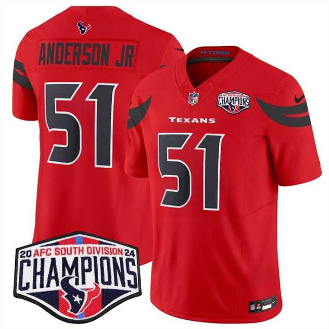 Mens Houston Texans #51 Will Anderson Jr. Red F.U.S.E. 2024 AFC South Division Champions Vapor Limited Stitched Jersey->houston texans->NFL Jersey